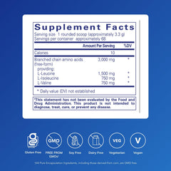 Pure Encapsulations BCAA Powder scoop easy dosing for muscle function during exercise