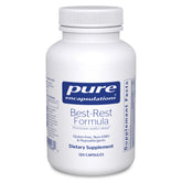 Pure Encapsulations Best-Rest Formula bottle shows vegan, non-GMO sleep support.