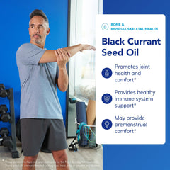 Pure Encapsulations Black Currant Seed Oil capsules on a clean surface suggesting purity and ease.