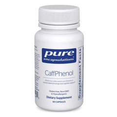 Pure Encapsulations CaffPhenol bottle shot showing balanced energy support
