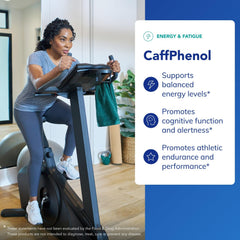 Pure Encapsulations CaffPhenol ingredients label with Whole Fruit Coffeeberry and Theanine