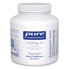 Pure Encapsulations Cal/Mag Malate 2:1 bottle front showing vegan bone-support formula