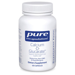 Pure Encapsulations Calcium-D-Glucarate bottle front showing pure formula for cellular support