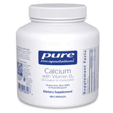 Pure Encapsulations Calcium with Vitamin D3 bottle pour for bone health support.