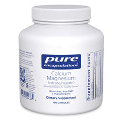 Pure Encapsulations Calcium Magnesium bottle label highlights mineral support
