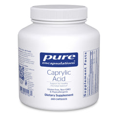 Pure Encapsulations Caprylic Acid bottle cap signaling premium GI support