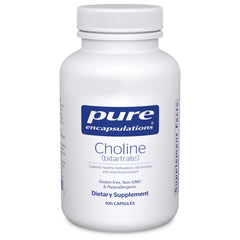 Pure Encapsulations Choline Bitartrate 275 mg bottle for brain support