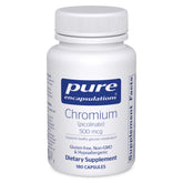 Pure Encapsulations Chromium Picolinate bottle shows 500 mcg capsules for metabolism support