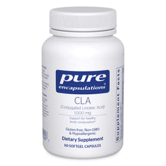 Pure Encapsulations CLA 1,000 mg bottle ready for daily supplementation.