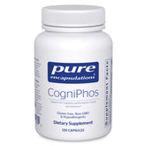 Pure Encapsulations CogniPhos bottle front signaling cognitive support potential.