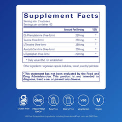 Cognitive Aminos capsules close-up showing hypoallergenic formula for sensitive users.