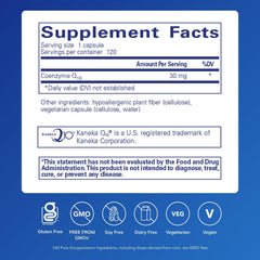 Pure Encapsulations label closeup shows clean ingredients and allergen-free formulation
