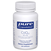 Pure Encapsulations CoQ10 60 mg bottle front view highlights energy support potential