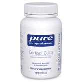 Pure Encapsulations Cortisol Calm bottle label—potential stress support and relaxation aid.