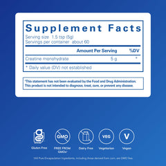 Creatine powder pours into a glass for easy pre- or post-workout use.