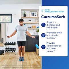 CurcumaSorb Meriva bottle emphasizing enhanced bioavailability.