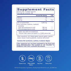 DHA Ultimate softgels close-up with eco-friendly extraction label.