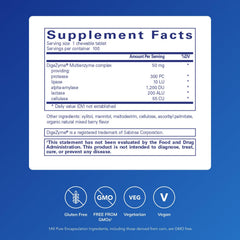 Pure Encapsulations Digestive Enzyme Chewables being poured for convenient digestion support.