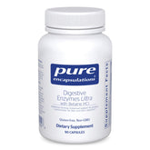 Pure Encapsulations Digestive Enzymes Ultra bottle highlights a clean allergen-free formula