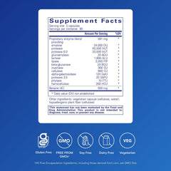 Pure Encapsulations Digestive Enzymes Ultra capsules closeup highlights vegetarian enzyme blend