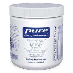 Pure Encapsulations Electrolyte Energy Formula bottle front, ideal for workout hydration