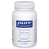 Pure Encapsulations Emotional Wellness bottle front highlighting packaging and stress support