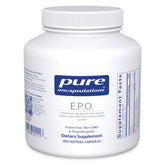 Pure Encapsulations E.P.O. softgel bottle on white surface for skin health support.