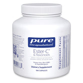 Pure Encapsulations Ester-C & Flavonoids bottle with label emphasizing immune support and vegan, non-GMO