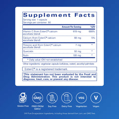 Pure Encapsulations Ester-C & Flavonoids capsules ready for convenient daily use.