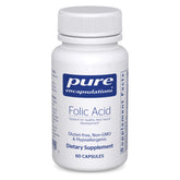 Pure Encapsulations Folic Acid bottle front view for easy daily dosing