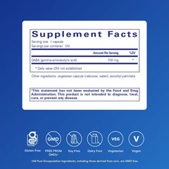 Pure Encapsulations GABA capsules closeup highlighting compact daily dose.