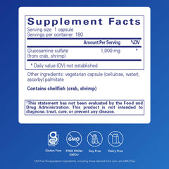 Glucosamine Sulfate capsules close-up by Pure Encapsulations for cartilage health