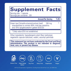 Pure Encapsulations Green Tea Extract capsules for everyday antioxidant intake.