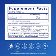 Pure Encapsulations Inositol Complex bottle back with supplement facts for informed wellness.