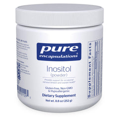 Pure Encapsulations Inositol powder tub front label for energy support.