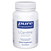 Pure Encapsulations L-Carnitine bottle label highlights premium ingredients for quality.