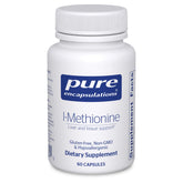 Pure Encapsulations L-Methionine bottle front, signaling trusted purity and daily amino acid support.