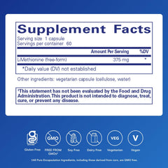 Pure Encapsulations L-Methionine capsules close-up, showing dosage clarity for daily use.