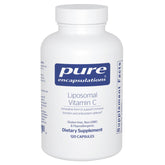 Pure Encapsulations liposomal vitamin C capsule closeup highlighting enhanced absorption for daily use.