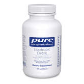 Pure Encapsulations Lipotropic Detox bottle shows a clean, allergen-free formula for bile flow support.