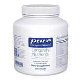 Pure Encapsulations Longevity Nutrients bottle front indicating aging wellness support