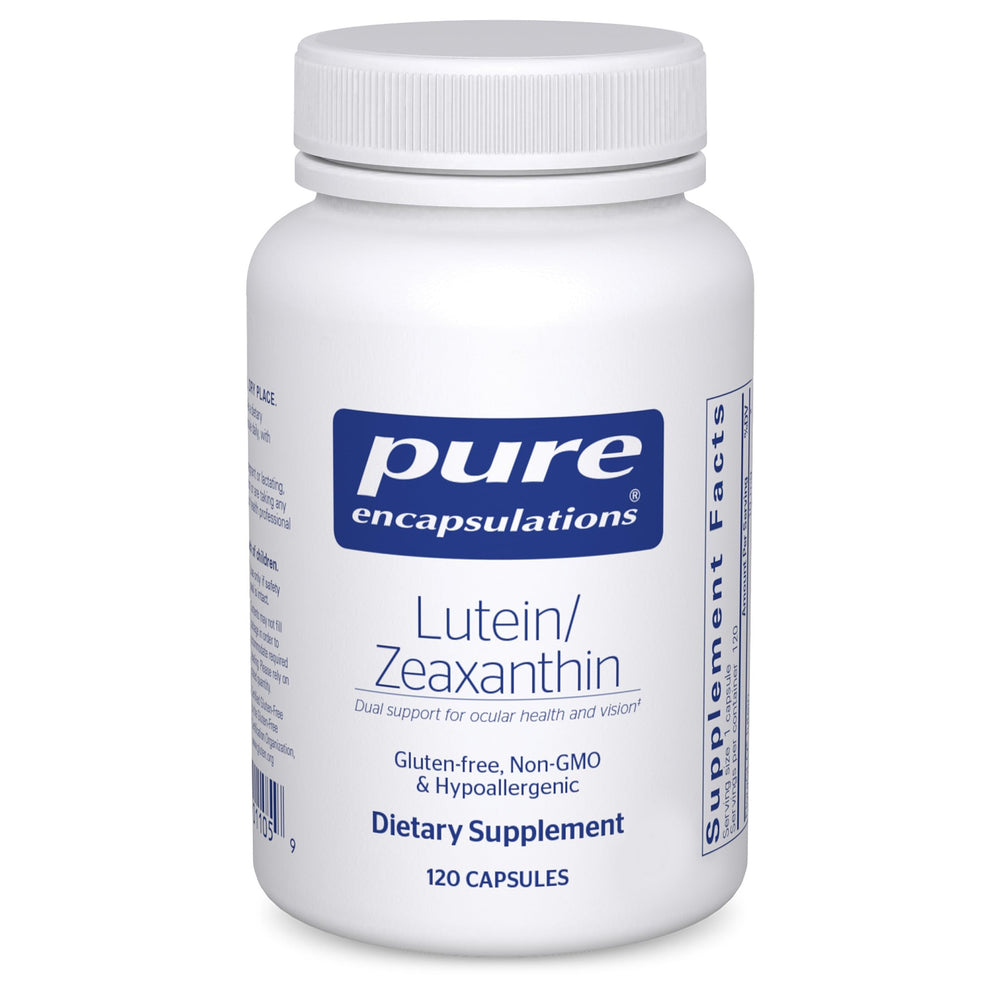 Pure Encapsulations Lutein Zeaxanthin bottle front visible for eye health support