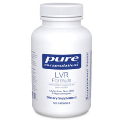 Pure Encapsulations LVR Formula bottle with capsules supporting liver cell health