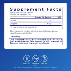 Pure Encapsulations Lycopene 20 mg softgels ready for convenient daily use.