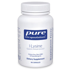 Pure Encapsulations L-Lysine bottle front view highlighting immune support and essential amino acid content