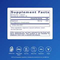 Pure Encapsulations magnesium citrate/malate tablets for steady energy support.