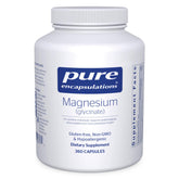 Pure Encapsulations Magnesium Glycinate bottle close-up showing purity and calm support