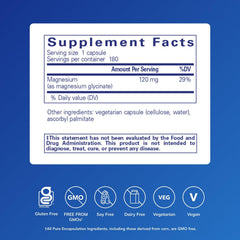 Pure Encapsulations magnesium glycinate capsules close-up: gentle digestion and neuromuscular support.