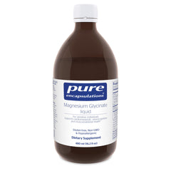 Pure Encapsulations magnesium glycinate liquid bottle ready for daily bone support.