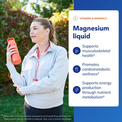 Measuring spoon beside the bottle highlights precise, customizable magnesium intake.